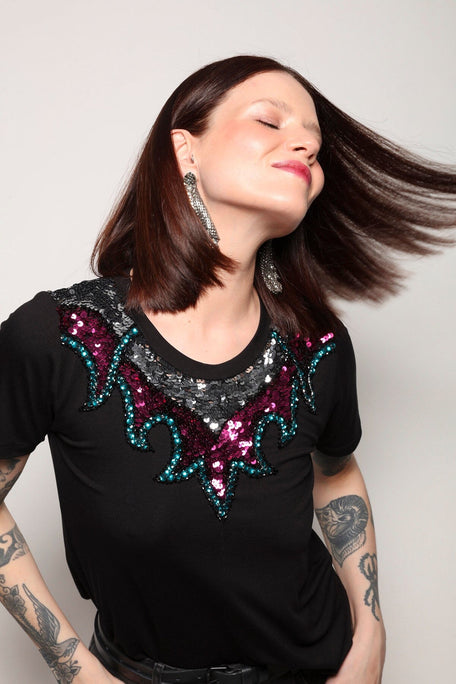 T-shirt Bordada Win - Preto Blusa Joulik 