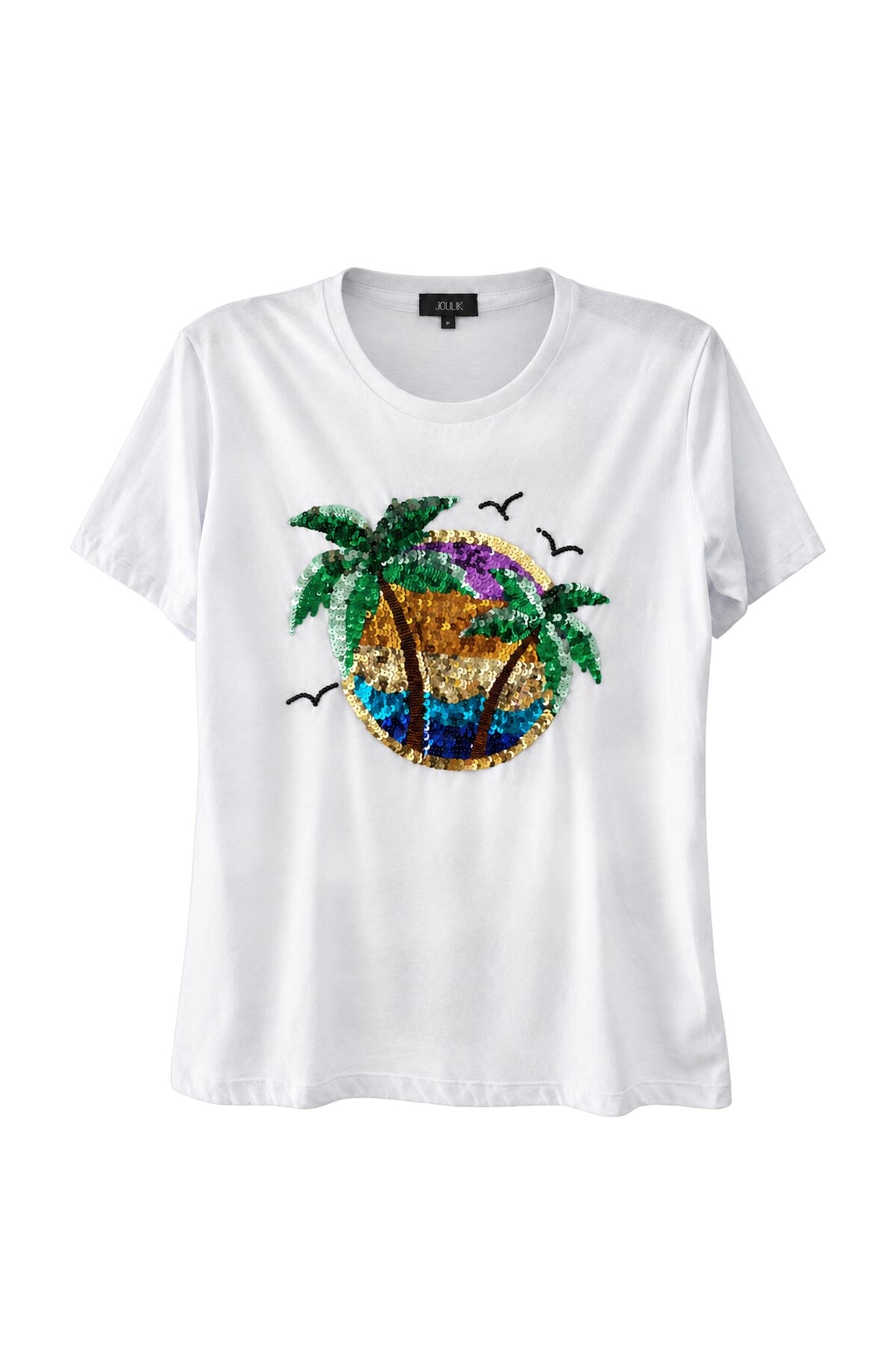 T-shirt Unissex Bordada Coqueiros Branca ( ENTRADA VERÃO ) T-Shirt Joulik 