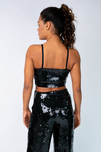 Costas top joulik nox bordado à mão handmade com paetês e pedrarias na cor preto com brilho para festas shows e eventos 